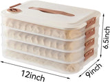 Food Storage Containers - Freezer Containers - Fridge Organizer - Storage Boxes with Lid - Kitchen Storage Box - Meat Box - Food Container - Stackable - 4 Layers - With Handle - Food Storage Box - Large Capacity - Freezer - Cream White - 1 Piece