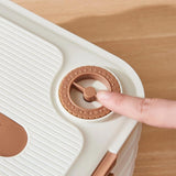 Food Storage Containers - Freezer Containers - Fridge Organizer - Storage Boxes with Lid - Kitchen Storage Box - Meat Box - Food Container - Stackable - 4 Layers - With Handle - Food Storage Box - Large Capacity - Freezer - Cream White - 1 Piece
