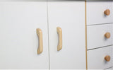 Furniture handles - Kitchen handles - Door handles - Cabinet handles - Drawer knobs - Furniture fittings - Kitchen fittings - Handles - Walnut - Wood - Wooden - Kitchen renovation - Modern - Black walnut - Bridge shape - Pitch 96mm - Walnut - Set of 4