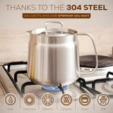 Deep fryer with basket - Stainless steel deep fryer - Kitchen accessories - Oil pan - Induction pan - Deep fryer - Pasta pan - Kitchen utensils - Stainless steel pot - Mini deep fryer - Cooking accessories - Deep fryer - Oil can - Kitchen utensils - 1.5L