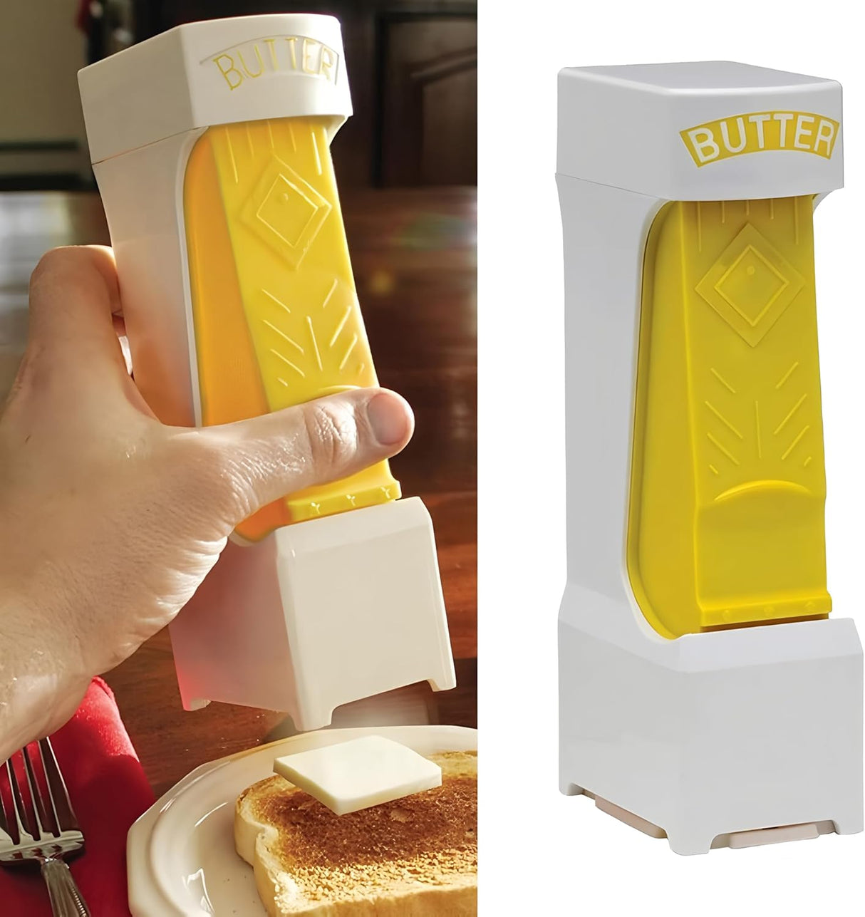 Butter Cutter - Butter Dish - Butter Dispenser - Butter Storage Box - Butter Box - Kitchen Utensils - Butter Cutting - Butter Storage Container - Food Storage Container - Butter Slicer - Butter Mill - Kitchen Accessories - Butter Holder - White and Yellow
