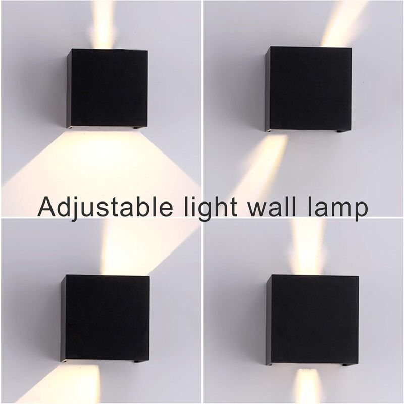 12W LED Wall Light 3000K Adjustable Beam Angle IP65 Waterproof Warm White