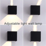12W LED Wall Light 3000K Adjustable Beam Angle IP65 Waterproof Warm White