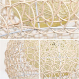 Rattan Chandelier Pendant Light Hand Woven Bamboo Lampshade, 25 cm