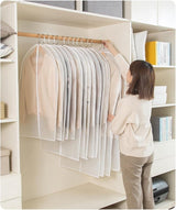 5-piece - Garment bag - dust bag - dust cover - clothing storage bag - central zipper - storage accessories - suitable for wardrobe storage and travel - white - 60*120 cm