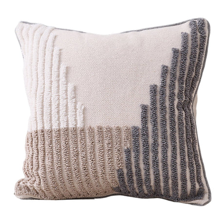 Walbest Boho Throw Pillow with Braided Rope Pattern And Tassels Soft Cotton Linen Textured Cushion for Sofa Bed Office 45x45cm D