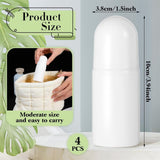 White Plastic Roll-on Bottle,Empty Portioning Bottles,QZS Refillable Anti-perspirant Roller Container,Leak-Proof DIY Deodorant Container with Roller Ball,for Essential Oils Fragrances 4Pack White