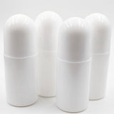 White Plastic Roll-on Bottle,Empty Portioning Bottles,QZS Refillable Anti-perspirant Roller Container,Leak-Proof DIY Deodorant Container with Roller Ball,for Essential Oils Fragrances 4Pack White
