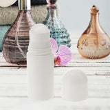 White Plastic Roll-on Bottle,Empty Portioning Bottles,QZS Refillable Anti-perspirant Roller Container,Leak-Proof DIY Deodorant Container with Roller Ball,for Essential Oils Fragrances 4Pack White