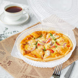 Tutuviw 20 Pcs 8" Plastic Disposable Pie Containers With Lids, Round Pie Keepers with Hinged Locking Lids, Flan Cake Containers for Transport Fruits Vegetables Storage Takeout Boxes 6"