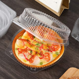 Tutuviw 20 Pcs 8" Plastic Disposable Pie Containers With Lids, Round Pie Keepers with Hinged Locking Lids, Flan Cake Containers for Transport Fruits Vegetables Storage Takeout Boxes 6"