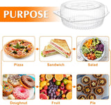 Tutuviw 20 Pcs 8" Plastic Disposable Pie Containers With Lids, Round Pie Keepers with Hinged Locking Lids, Flan Cake Containers for Transport Fruits Vegetables Storage Takeout Boxes 9"