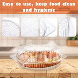 Tutuviw 20 Pcs 8" Plastic Disposable Pie Containers With Lids, Round Pie Keepers with Hinged Locking Lids, Flan Cake Containers for Transport Fruits Vegetables Storage Takeout Boxes 9"