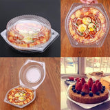 Tutuviw 20 Pcs 8" Plastic Disposable Pie Containers With Lids, Round Pie Keepers with Hinged Locking Lids, Flan Cake Containers for Transport Fruits Vegetables Storage Takeout Boxes 9"