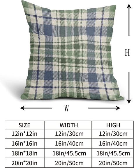 Fall Plaid Pillow Covers 18x18 Set of 2 Burnt Orange Blue Buffalo Plaid Tartan Print Autumn Colored Decorative Outdoor Pillowcases Farmhouse Rustic Throw Cushion Case Decor for Home Couch Sofa Bed 20x20 2pcs Orange Blue