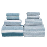 Clearance 8 Pack Plush Absorbent 100% Cotton Bath Towel Set, 2 Bath Towels 4 Hand Towels 2 Washcloths, Luxury 8 Piece Towel Set for Bathroom SPA Gym, Family Bath Towel Set Green