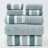 Clearance 8 Pack Plush Absorbent 100% Cotton Bath Towel Set, 2 Bath Towels 4 Hand Towels 2 Washcloths, Luxury 8 Piece Towel Set for Bathroom SPA Gym, Family Bath Towel Set Green