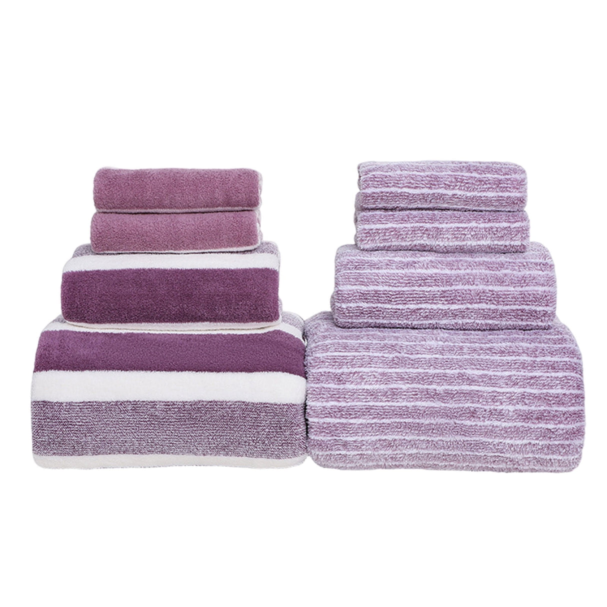 Clearance 8 Pack Plush Absorbent 100% Cotton Bath Towel Set, 2 Bath Towels 4 Hand Towels 2 Washcloths, Luxury 8 Piece Towel Set for Bathroom SPA Gym, Family Bath Towel Set Purple