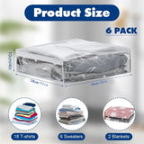 Tutuviw 6 Pcs Clear Vinyl Zippered Sweater Storage Bags,Plastic Clothing Storage Bags with Zipper,Plastic Clothing Storage Bags,Space Saver Comforter Clear Storage Bags,Cube Organizer