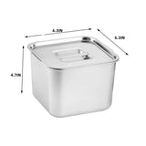 QZS Condiment Storage Container,6.3x4.7" Stainless Steel Dipping Sauce Dish for Home,Stainless Steel Storage Container for Appetizer 6.3" x 4.7"