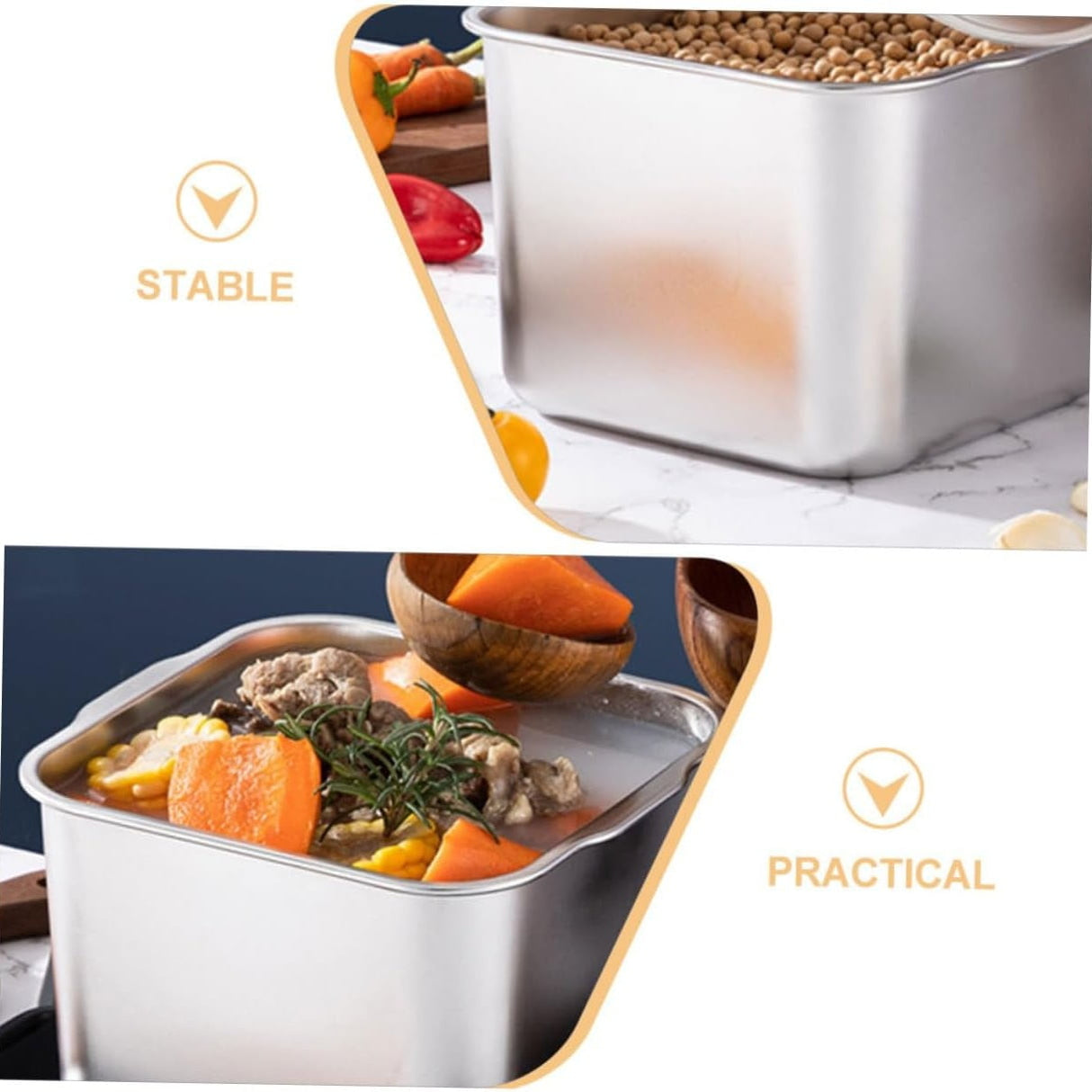 QZS Condiment Storage Container,6.3x4.7" Stainless Steel Dipping Sauce Dish for Home,Stainless Steel Storage Container for Appetizer 6.3" x 4.7"