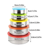 5PC Stainless Steel Food Containers with Silicone Lids,Kitchen Food Storage Containers,Nesting Lunch Box Set,for Meal Prep,Office,Travel,Microwave Safe,Rustproof Multicolor