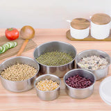 5PC Stainless Steel Food Containers with Silicone Lids,Kitchen Food Storage Containers,Nesting Lunch Box Set,for Meal Prep,Office,Travel,Microwave Safe,Rustproof Multicolor