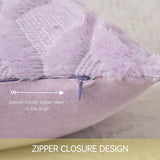 Light Purple Throw Pillow Covers 18x18 Set of 2 Spring Decorative Farmhouse Couch Throw Pillows Boho Shells Soft Winter Plush Wool Winter Pillowcases for Bedroom Living Room Sofa Light Purple 18" x