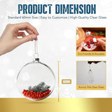 12 Pcs Flat Round Paintable Clear Christmas Bulbs 2.4" Plastic Flat Fillable Christmas Ornaments Balls for Customized Holiday Decor,Clear Plastic Ornaments Ball for Xmas DIY Fillable Ornament
