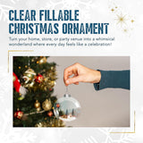 12 Pcs Flat Round Paintable Clear Christmas Bulbs 2.4" Plastic Flat Fillable Christmas Ornaments Balls for Customized Holiday Decor,Clear Plastic Ornaments Ball for Xmas DIY Fillable Ornament