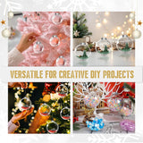 12 Pcs Flat Round Paintable Clear Christmas Bulbs 2.4" Plastic Flat Fillable Christmas Ornaments Balls for Customized Holiday Decor,Clear Plastic Ornaments Ball for Xmas DIY Fillable Ornament