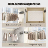 Retractable Clothesline Indoor, Non-Sagging Twin Clothes Line, 16.7Ft Adjustable No-Drill Heavy Duty Clothes Drying Laundry Line, Wall Mounted Clothesline for Indoor Outdoor As shown
