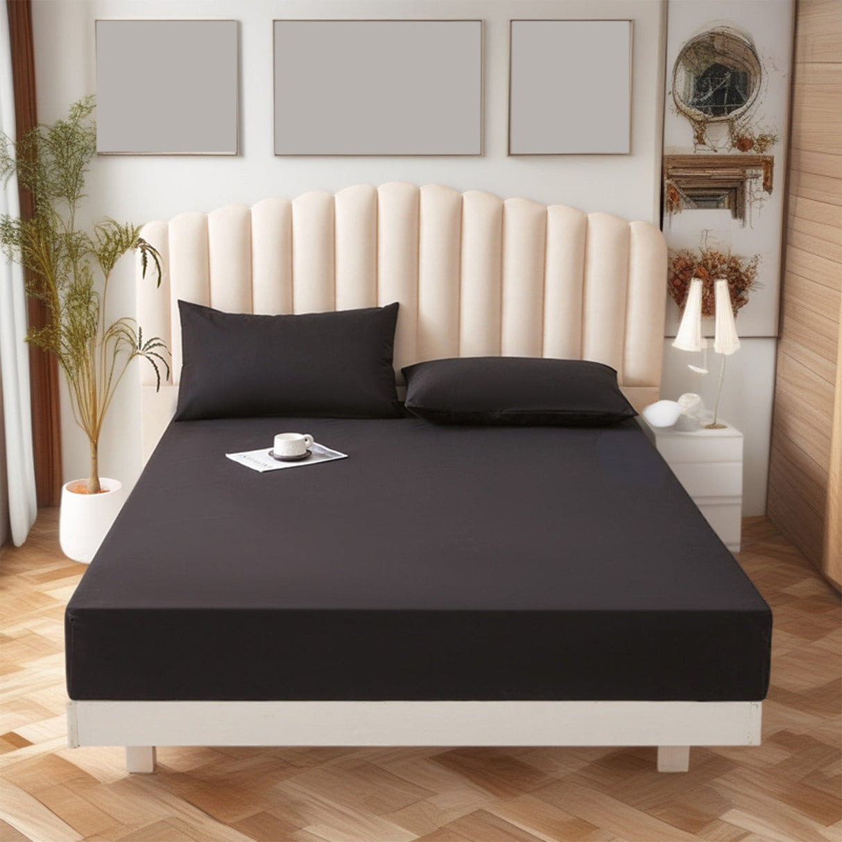 \u200b\u200bNon-Sliping Bedding Twin Fitted Sheet,Soft Elastic Fiber Bed Sheets With Deep Pocket,Machines Washable,Shrinkage And Fade Resistants 140x200x30cm Green