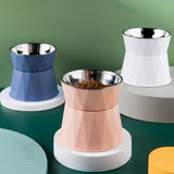 Dog Bowl Raised Cat Food Water Bowls with Detachable Elevated Stand Pet Stainless Steel Feeder Bowl No-Spill Anti Slip Pink