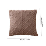 Summer Throw Pillows, Geometric Jacquard Plush Throw Pillow for Couch Bed Sofa, Farmhouse Neutral Solid Color Soft Cushion, Plush Short Wool Throw Pillow, for Living Room Bedroom Bed, 1Pc Brown