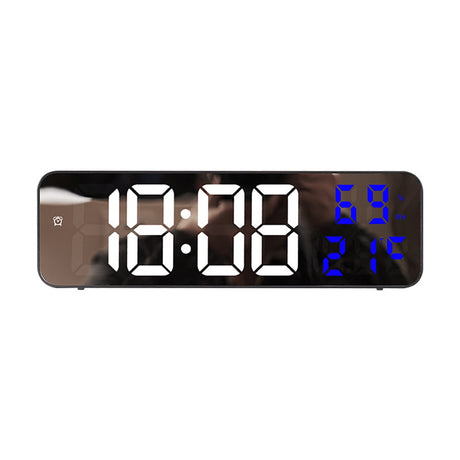Digital Clock Large Display, Alarm Clock for Living Room Office Bedroom Decor, LED Corded Electric, Date Temp Display Wall Clock, Smart Cool Modern Desk Accessories Red