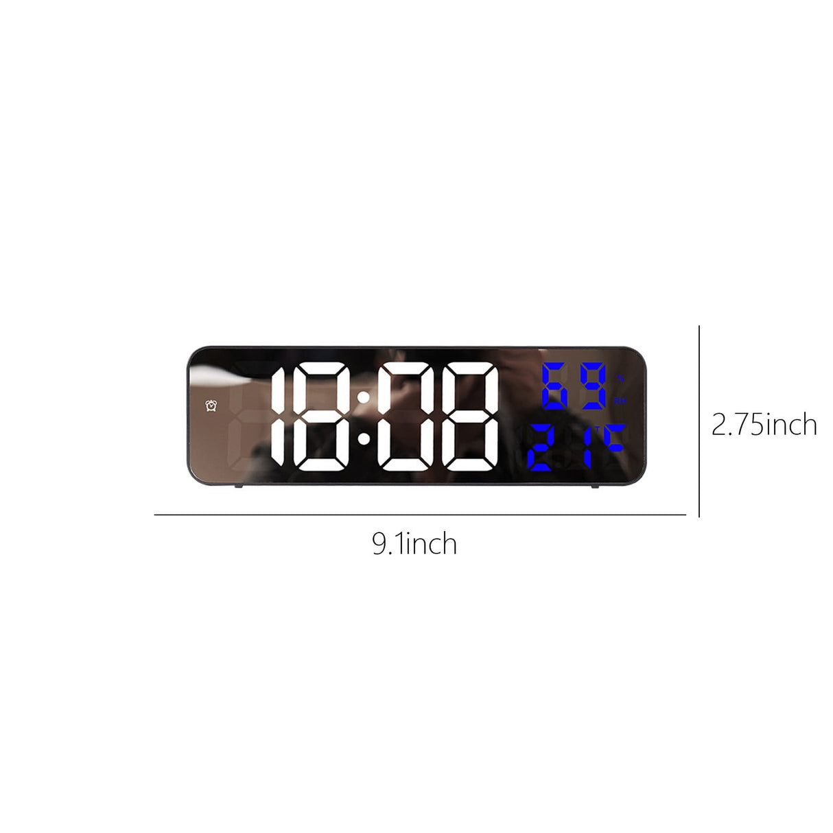 Digital Clock Large Display, Alarm Clock for Living Room Office Bedroom Decor, LED Corded Electric, Date Temp Display Wall Clock, Smart Cool Modern Desk Accessories Red