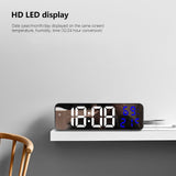 Digital Clock Large Display, Alarm Clock for Living Room Office Bedroom Decor, LED Corded Electric, Date Temp Display Wall Clock, Smart Cool Modern Desk Accessories Red