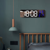 Digital Clock Large Display, Alarm Clock for Living Room Office Bedroom Decor, LED Corded Electric, Date Temp Display Wall Clock, Smart Cool Modern Desk Accessories Red