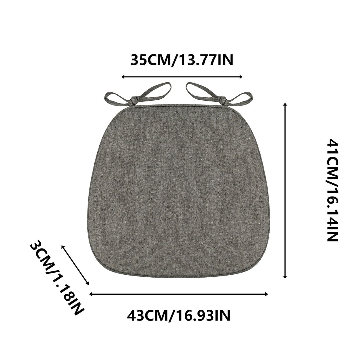 Chair Cushion with Ties for Dining Chairs, 16x17" Memories Foam Non-slip Chair Pad with Machines Washable Cover and Zipper, Detachable Cushion for Kithchen Living Room Office A
