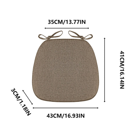 Chair Cushion with Ties for Dining Chairs, 16x17" Memories Foam Non-slip Chair Pad with Machines Washable Cover and Zipper, Detachable Cushion for Kithchen Living Room Office B