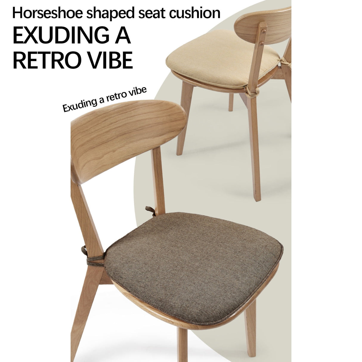Chair Cushion with Ties for Dining Chairs, 16x17" Memories Foam Non-slip Chair Pad with Machines Washable Cover and Zipper, Detachable Cushion for Kithchen Living Room Office B