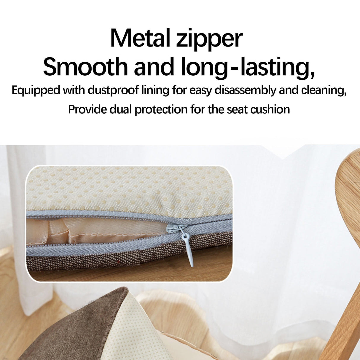 Chair Cushion with Ties for Dining Chairs, 16x17" Memories Foam Non-slip Chair Pad with Machines Washable Cover and Zipper, Detachable Cushion for Kithchen Living Room Office B