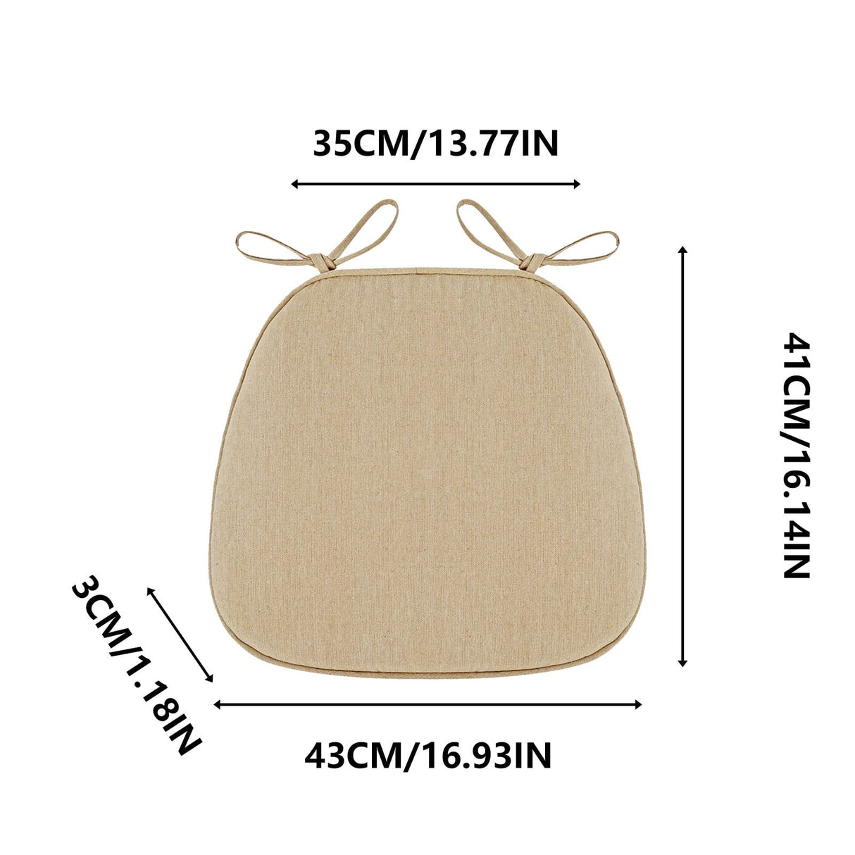 Chair Cushion with Ties for Dining Chairs, 16x17" Memories Foam Non-slip Chair Pad with Machines Washable Cover and Zipper, Detachable Cushion for Kithchen Living Room Office C