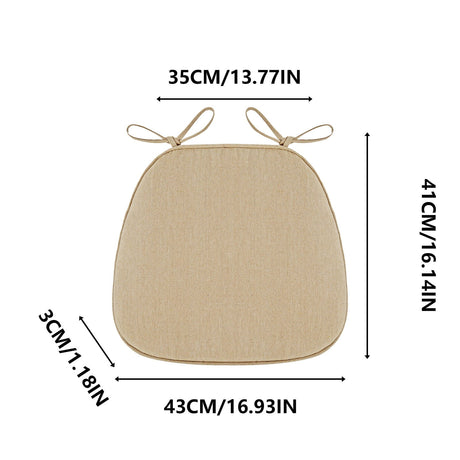 Chair Cushion with Ties for Dining Chairs, 16x17" Memories Foam Non-slip Chair Pad with Machines Washable Cover and Zipper, Detachable Cushion for Kithchen Living Room Office C