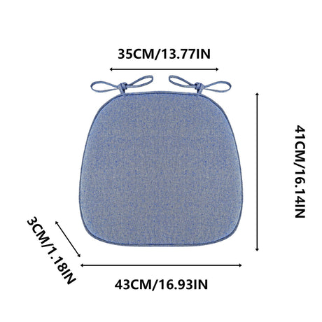 Chair Cushion with Ties for Dining Chairs, 16x17" Memories Foam Non-slip Chair Pad with Machines Washable Cover and Zipper, Detachable Cushion for Kithchen Living Room Office D