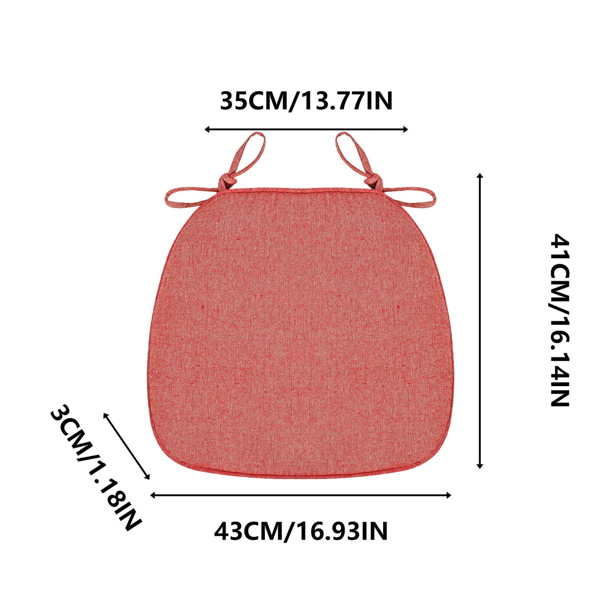 Chair Cushion with Ties for Dining Chairs, 16x17" Memories Foam Non-slip Chair Pad with Machines Washable Cover and Zipper, Detachable Cushion for Kithchen Living Room Office E