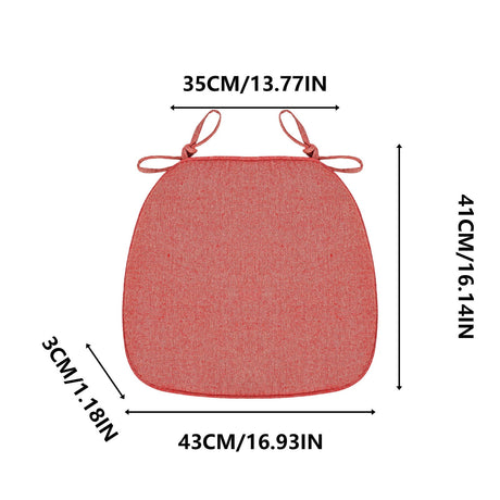 Chair Cushion with Ties for Dining Chairs, 16x17" Memories Foam Non-slip Chair Pad with Machines Washable Cover and Zipper, Detachable Cushion for Kithchen Living Room Office E