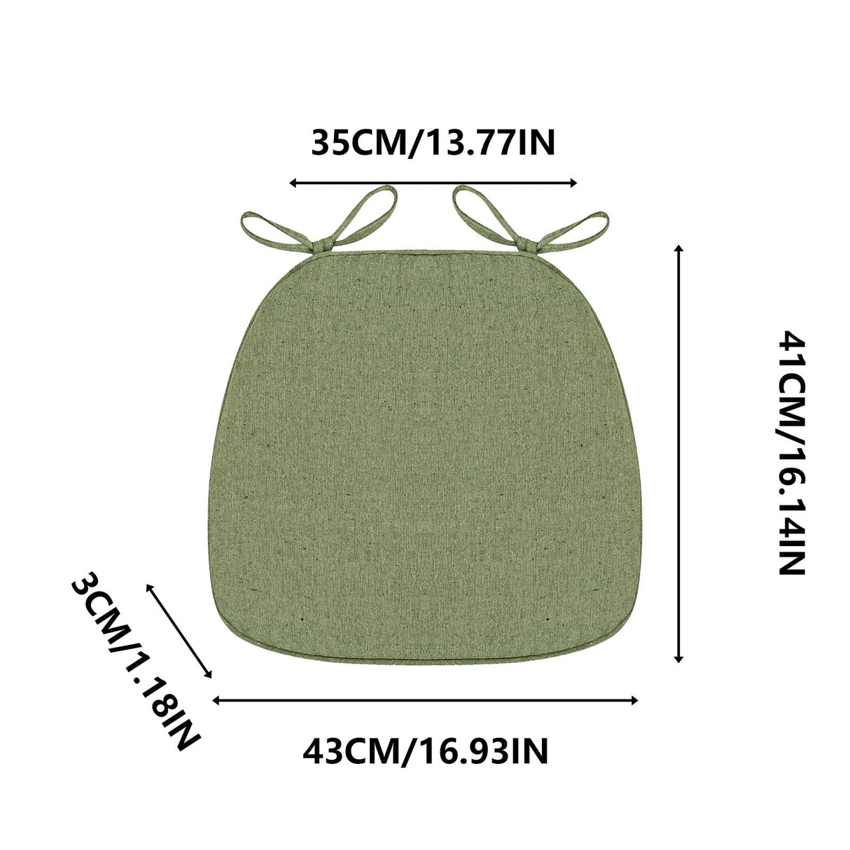 Chair Cushion with Ties for Dining Chairs, 16x17" Memories Foam Non-slip Chair Pad with Machines Washable Cover and Zipper, Detachable Cushion for Kithchen Living Room Office F