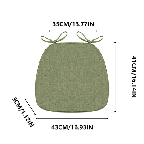 Chair Cushion with Ties for Dining Chairs, 16x17" Memories Foam Non-slip Chair Pad with Machines Washable Cover and Zipper, Detachable Cushion for Kithchen Living Room Office F
